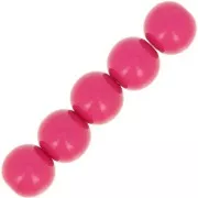 Cuentas de resina opaca 6 mm Fucsia x10