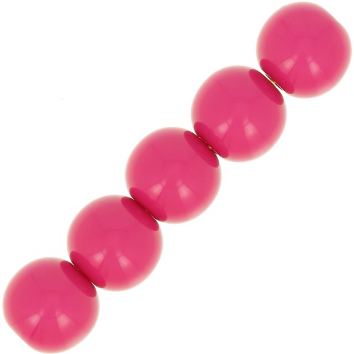Cuentas de resina opaca 6 mm Fucsia x10