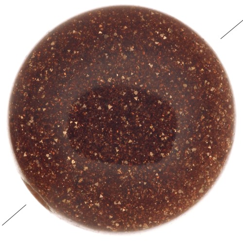 Cuenta redonda lisa 8 mm de Gold Stone - Imitación Pierre de soleil x1