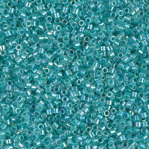 Miyuki Delica 11/0 DB0079 - Turquoise Green Lined Crystal AB