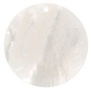 Colgante de nácar plano redondo 25 mm - Natural x1|raw }}