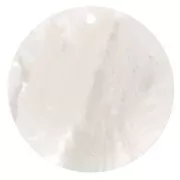 Colgante de nácar plano redondo 25 mm - Natural x1