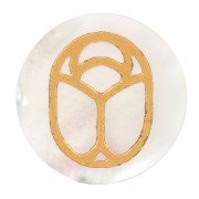 Cabujón plano redondo 20 mm - escarabajo grabado exclusivo de Perles &amp; Co - Madreperla x1|raw }}