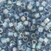 Miyuki Delica 10/0 Hex Cut DBMC0111 - Tr Blue Gray Rainb Gld LT x8g