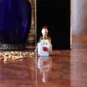 Colgante frasco de perfume piedra preciosa 37x20 mm Cuarzo Rosa Acero inoxidable oro x1