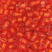 Miyuki Delica 10/0 Hex Cut DBMC0043 - Silver Lined Flame Red x8g