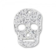 Colgante calavera 23 mm plateado lentejuelas x1