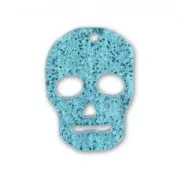 Colgante calavera 23 mm Aquamarine lentejuelas x1