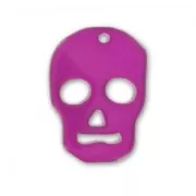Colgante calavera 23 mm Fucsia  x1