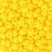 Cuentas de Rocalla Preciosa 6/0, 4 mm - Amarillo opaco, 20 g