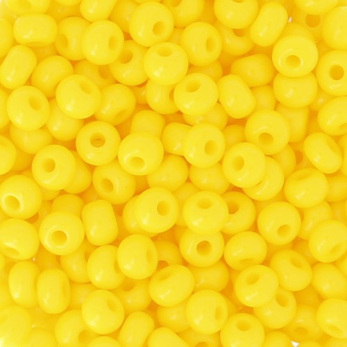 Cuentas de Rocalla Preciosa 6/0, 4 mm - Amarillo opaco, 20 g