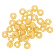 Cuentas de Rocalla Preciosa 6/0, 4 mm - Amarillo brillante, 20 g