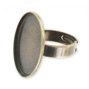 Anillo Engaste fondo plano 25x18 mm bronce x1