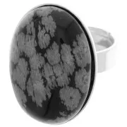 Anillo Engaste fondo plano 25x18 mm plateado x1