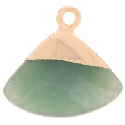 Pendentif triangle facetté 18x19 mm imitation gemme Labradorite - Doré x1