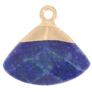 Pendentif triangle facetté 18x19mm imitation gemme Lapis lazuli - Doré x1|raw }}