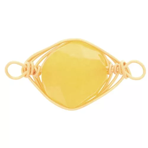 Entrepieza ovalada17x9 mm imitación gema Citrine - Doré x1