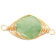 Entrepieza ovalada17x9 mm imitación gema Aventurine Doré x1|raw }}