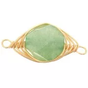 Entrepieza ovalada17x9 mm imitación gema Aventurine Doré x1