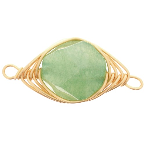 Entrepieza ovalada17x9 mm imitación gema Aventurine Doré x1