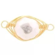 Entrepieza ovalada17x9 mm imitación gema howlite - Doré x1