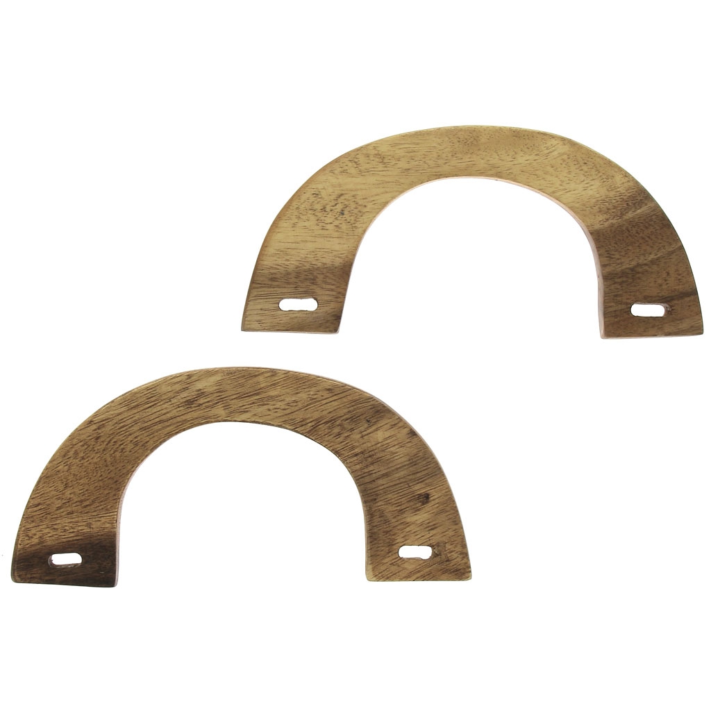 Asas de madera para bolso 200x100 mm Natural x2 - Perles & Co