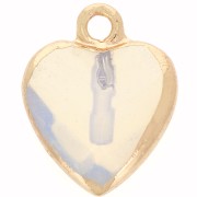 Dije corazón facetado 16x13 mm imitación gema Opale - Dorado x1|raw }}