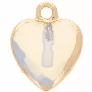 Dije corazón facetado 16x13 mm imitación gema Opale - Dorado x1