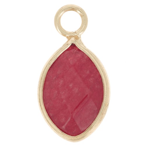 Dije de gota de imitación de gema de 17x9 mm gema - Fucsia - Oro x1