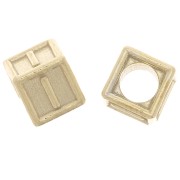Cuenta letra alfabético cubo 5 mm con agujero I - Plata 925 Dorado con oro fino x1