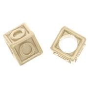 Cuenta letra alfabético cubo 5 mm con agujero O - Plata 925 Dorado con oro fino x1|raw }}