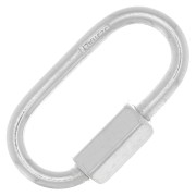 Cierre ovalado para apretar 18x9 mm - de Plata x1|raw }}