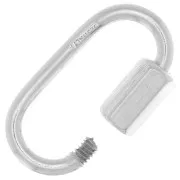 Cierre ovalado para apretar 18x9 mm - de Plata x1