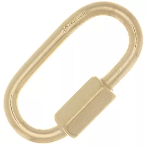 Cierre de tornillo ovalado 18x9,5 mm - Plata 925 dorado x1
