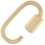 Cierre de tornillo ovalado 18x9,5 mm - Plata 925 dorado x1