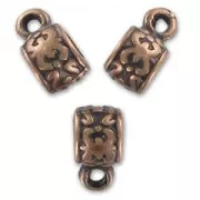 Bolas metal con enganche para dijes  6x7 mm cobre antiguo x4