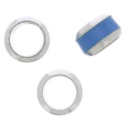 Cuenta arandela 6x3,8 mm agujero grande borde de color - Plata 925 - Azulx1|raw }}