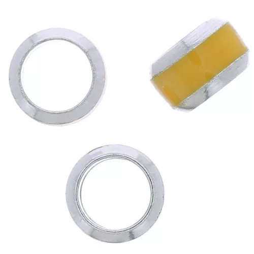 Cuenta arandela 6x3,8 mm agujero grande borde de color - Plata 925 - Jaune x1