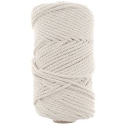 Bobina de cordón de algodón para macramé de 3 mm - Crudo x50m