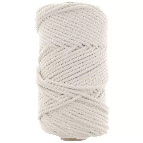 Bobina de cordón de algodón para macramé de 3 mm - Crudo x50m