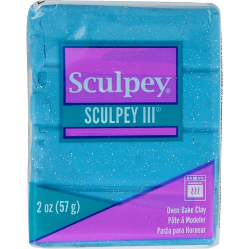 Pasta Sculpey III 57 gr Blue Glitter (n°549)