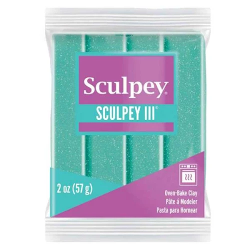 Pasta Sculpey III 57 gr Turquoise Glitter (n°574)