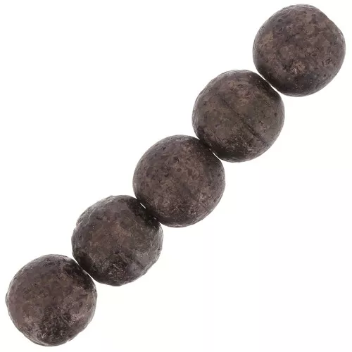Abalorios Checas redondas 8 mm Black Gold Mat x20