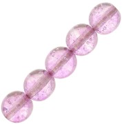 Cuentas checas de vidrio reciclado 7mm - Transparent Purple x20