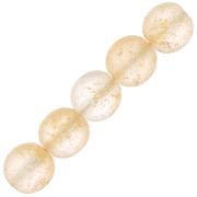 Cuentas redondas de vidrio checo reciclado 7mm - Etched Rough Gold x20
