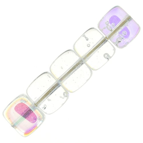 Cuentas de vidrio checo reciclado 6x5 mm - Crystal AB x20