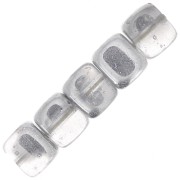 Cuentas de vidrio checo reciclado 6x5 mm - Crystal Argent x20