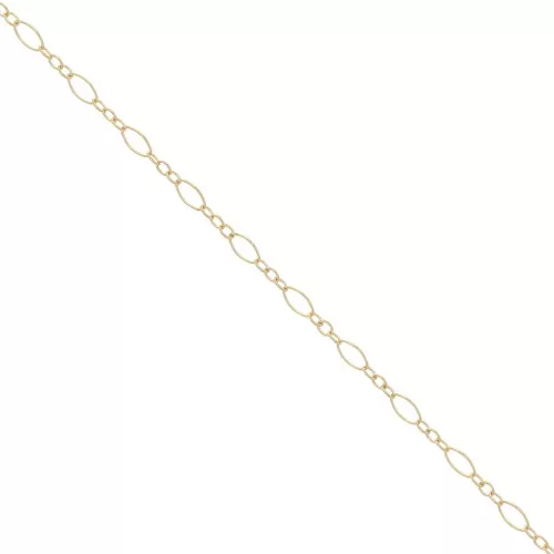 Cadena, eslabón de fantasía (1x3) 2,4 mm en Gold filled x 50 cm