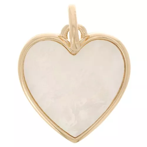 Colgante Corazón de Nácar 19x14 mm - 3 micras chapado en oro x1
