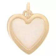 Colgante Corazón de Nácar 19x14 mm - 3 micras chapado en oro x1